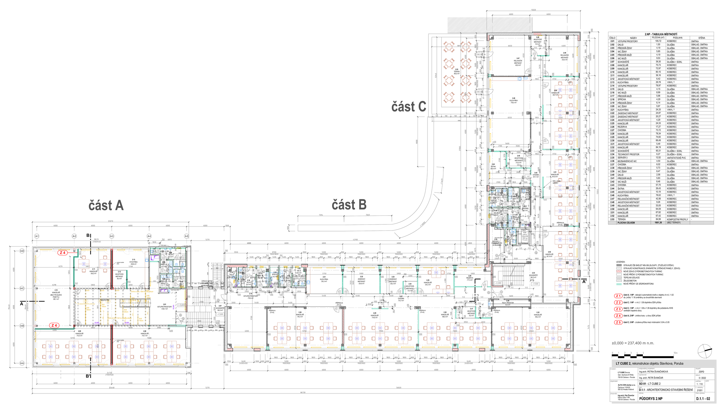 Půdorys 2. NP — LT CUBE 2